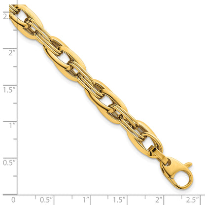 14k Polished 8.2mm Lightweight Fancy Link 7.5 inch Bracelet