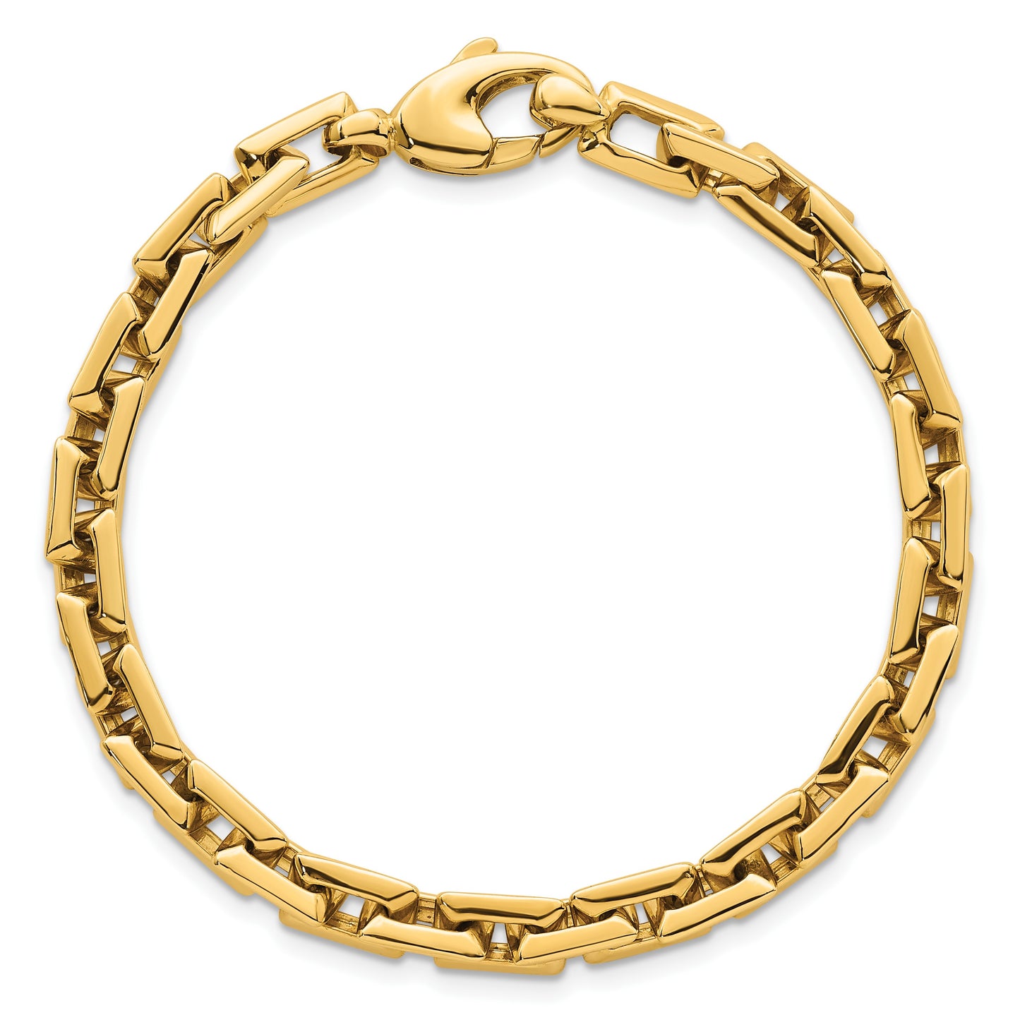14k Polished 6.25mm Fancy Square Link 7.25 inch Bracelet