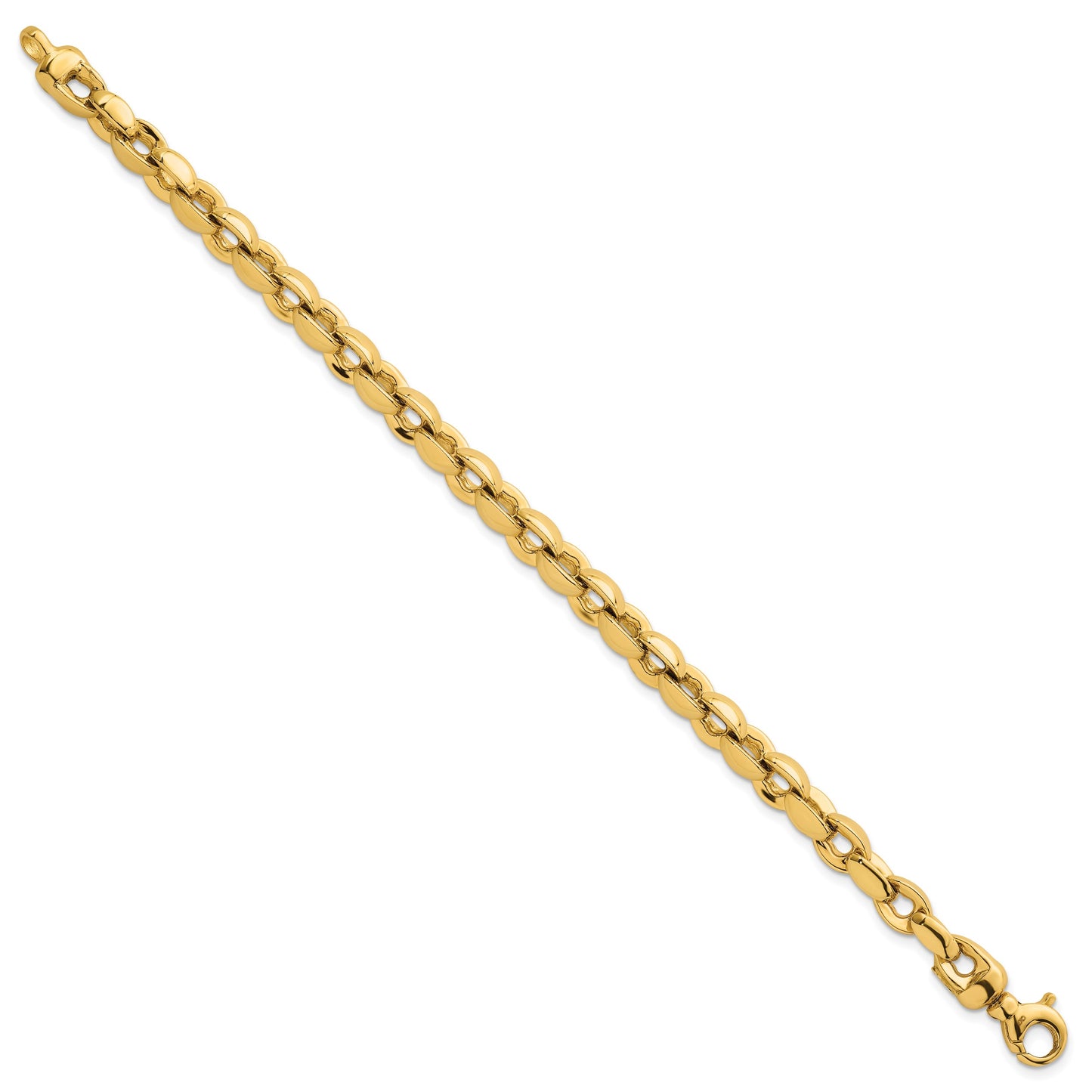 14k Polished 6.75mm Round Fancy Link 7.5 inch Bracelet