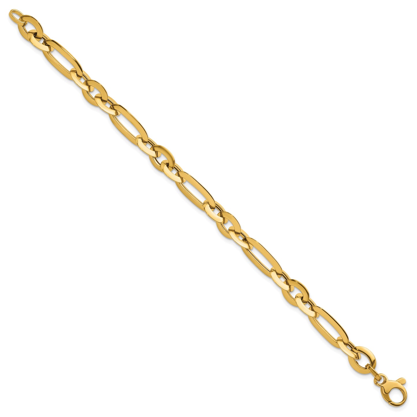 14k Polished 7.75mm Long Knife Edge Link 7.5 inch Bracelet
