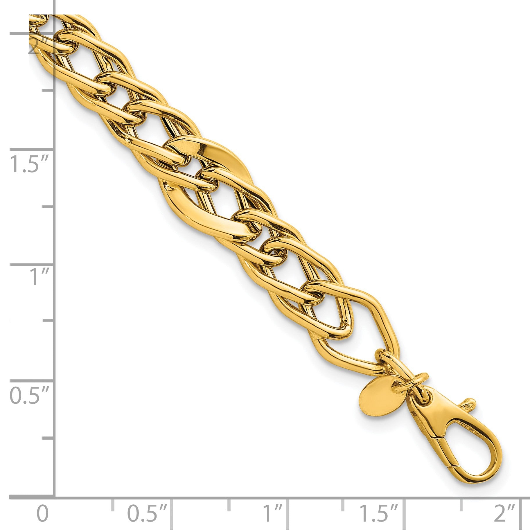 14k Polished Multi Graduated Curb Link 8 inch Bracelet