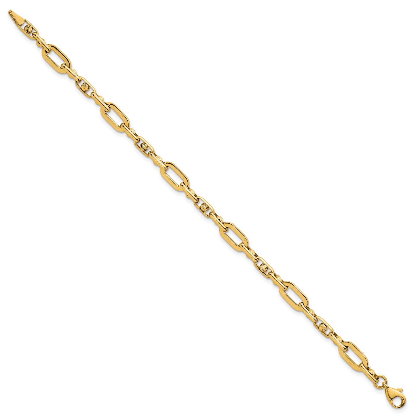 14k Polished 5.75mm Fancy Open Link 7.25 inch Bracelet