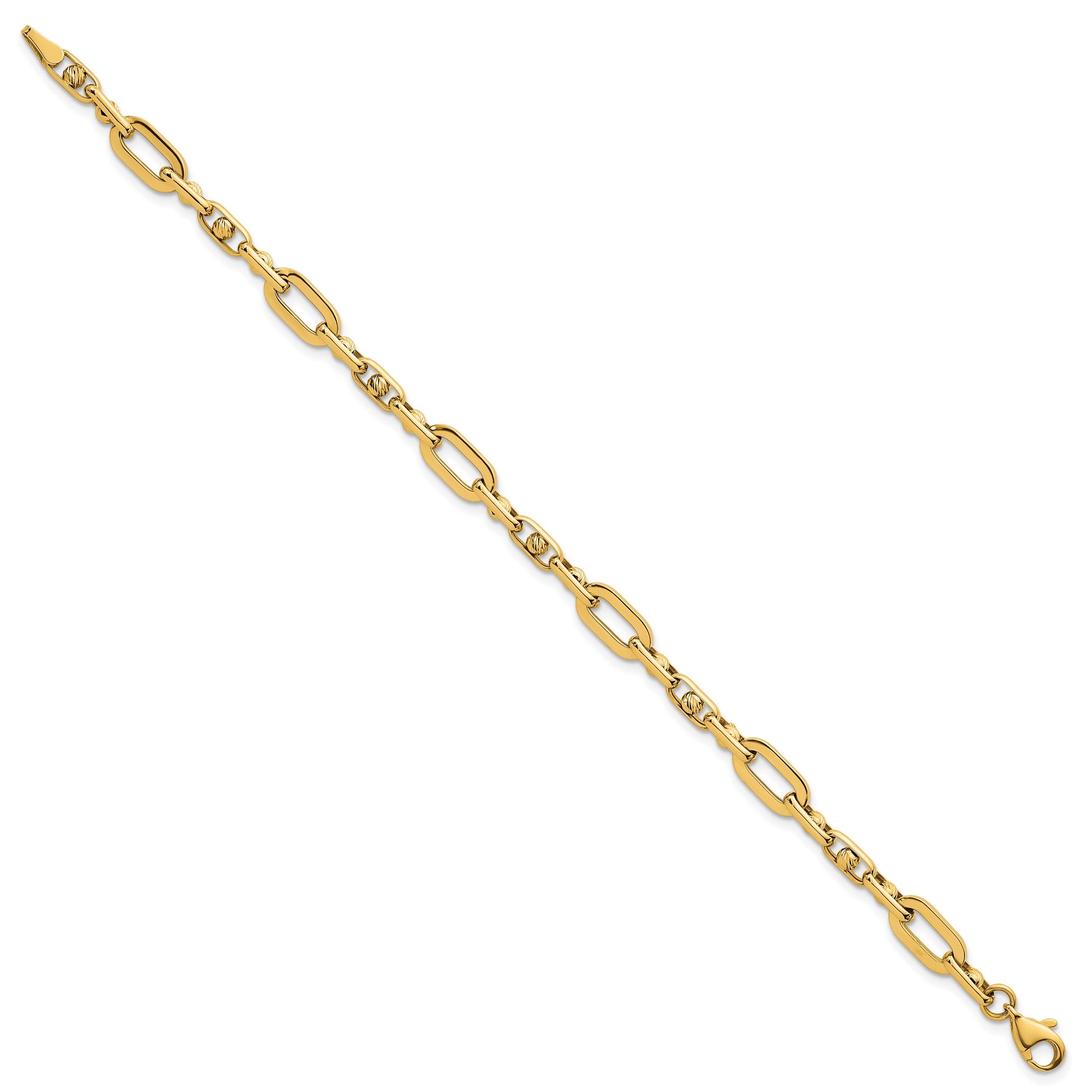 14k Polished 5.75mm Fancy Open Link 7.25 inch Bracelet