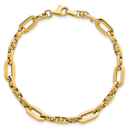 14k Polished 5.75mm Fancy Open Link 7.25 inch Bracelet
