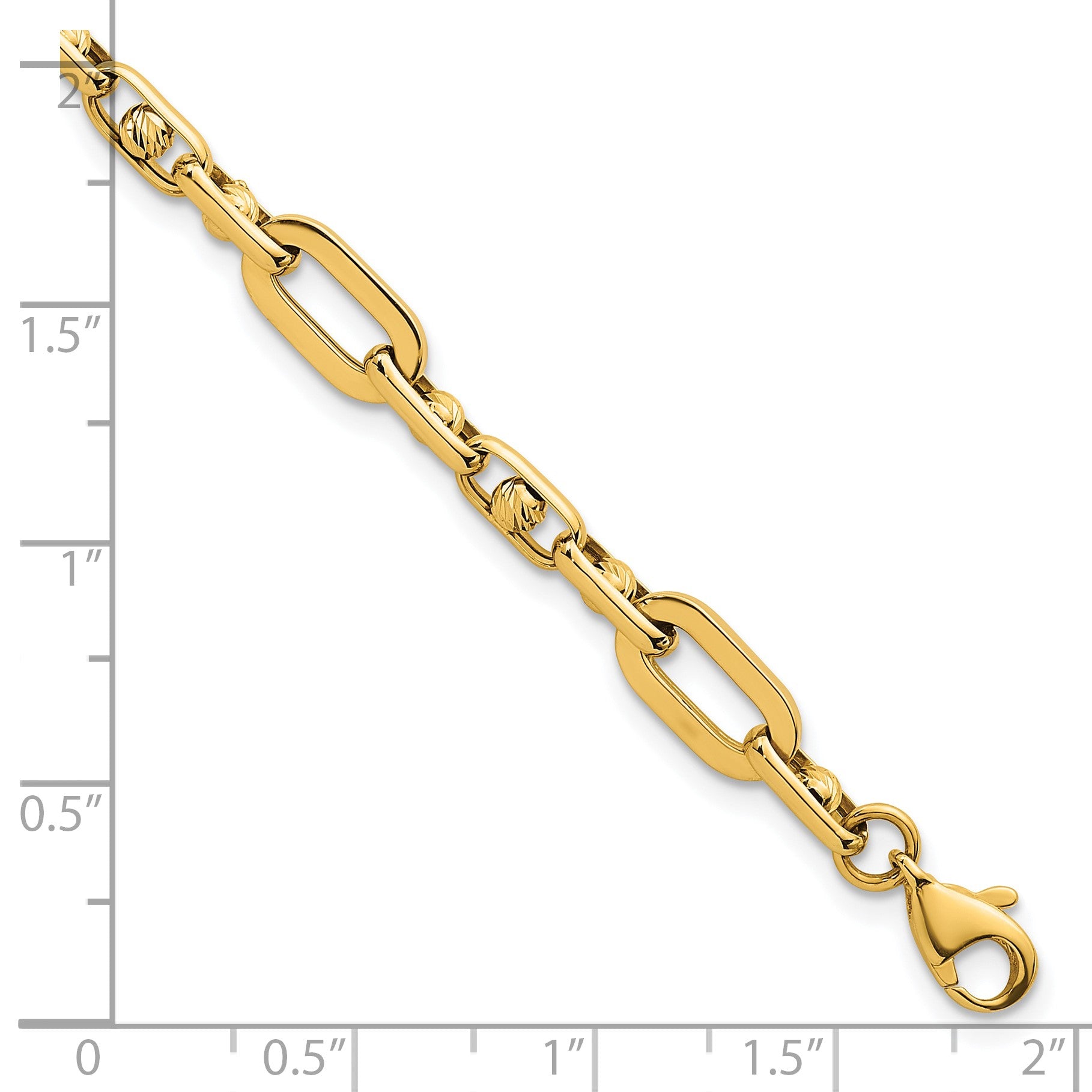 14k Polished 5.75mm Fancy Open Link 7.25 inch Bracelet