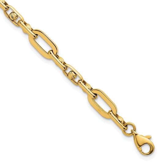 14k Polished 5.75mm Fancy Open Link 7.25 inch Bracelet