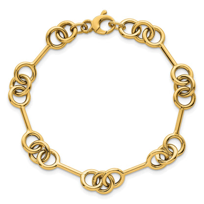 14k Polished 8.4mm Fancy Link 7.5 inch Bracelet