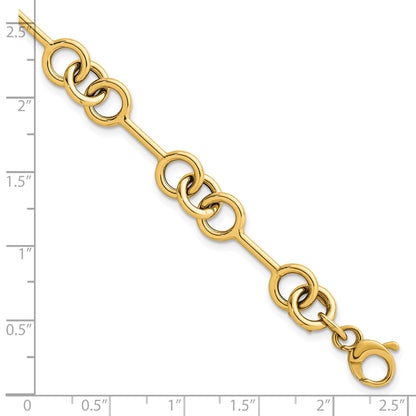 14k Polished 8.4mm Fancy Link 7.5 inch Bracelet