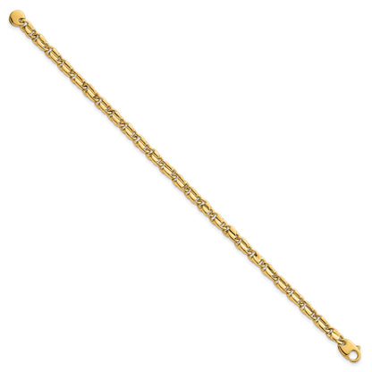 14k Polished 4.5mm Fancy Flat Link 7.25 inch Bracelet