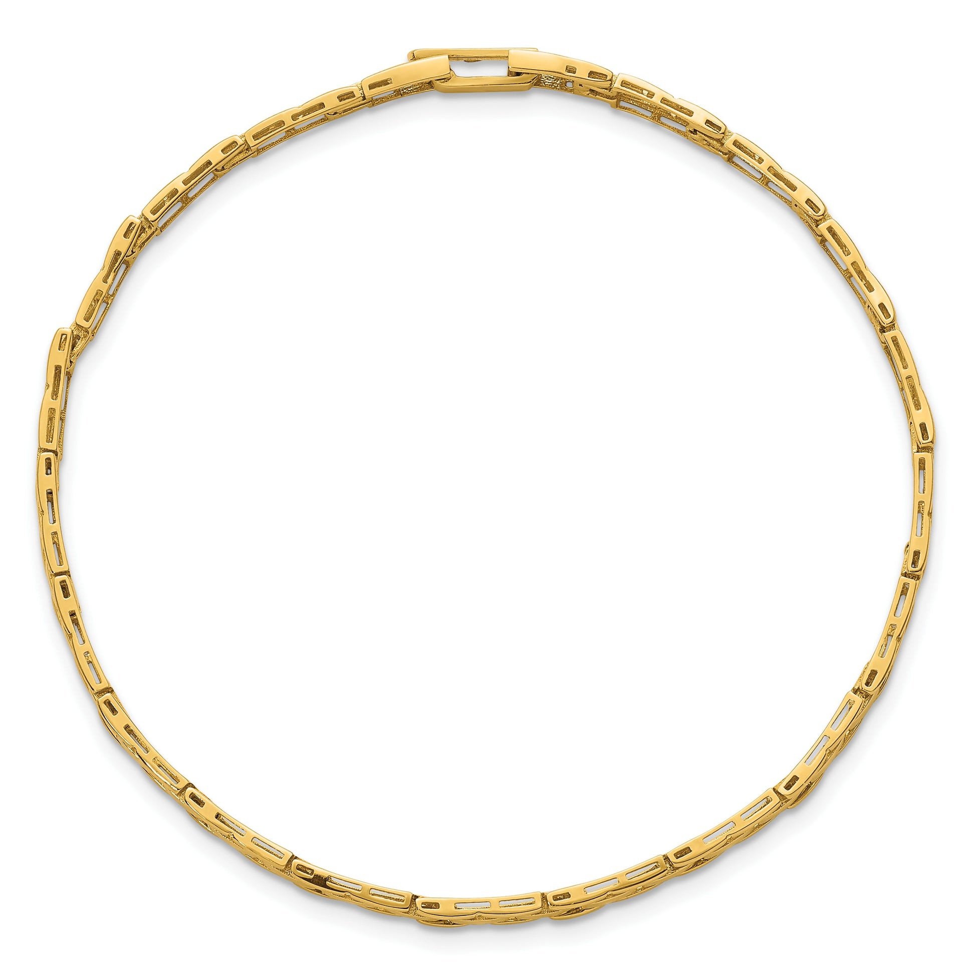 14k Polished 4.25mm Fancy Link 7.5 inch Bracelet