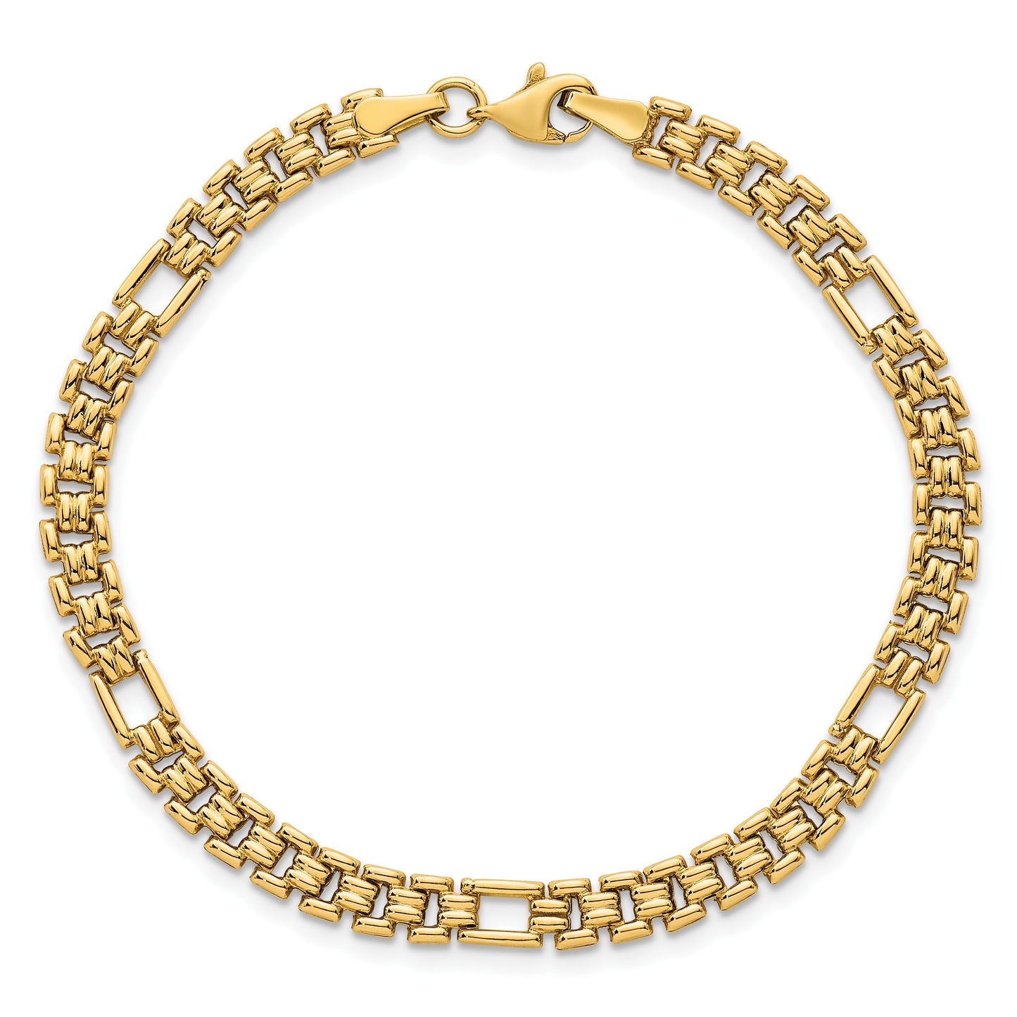 14K Polished 4.5mm Fancy Link 7.5 inch Bracelet