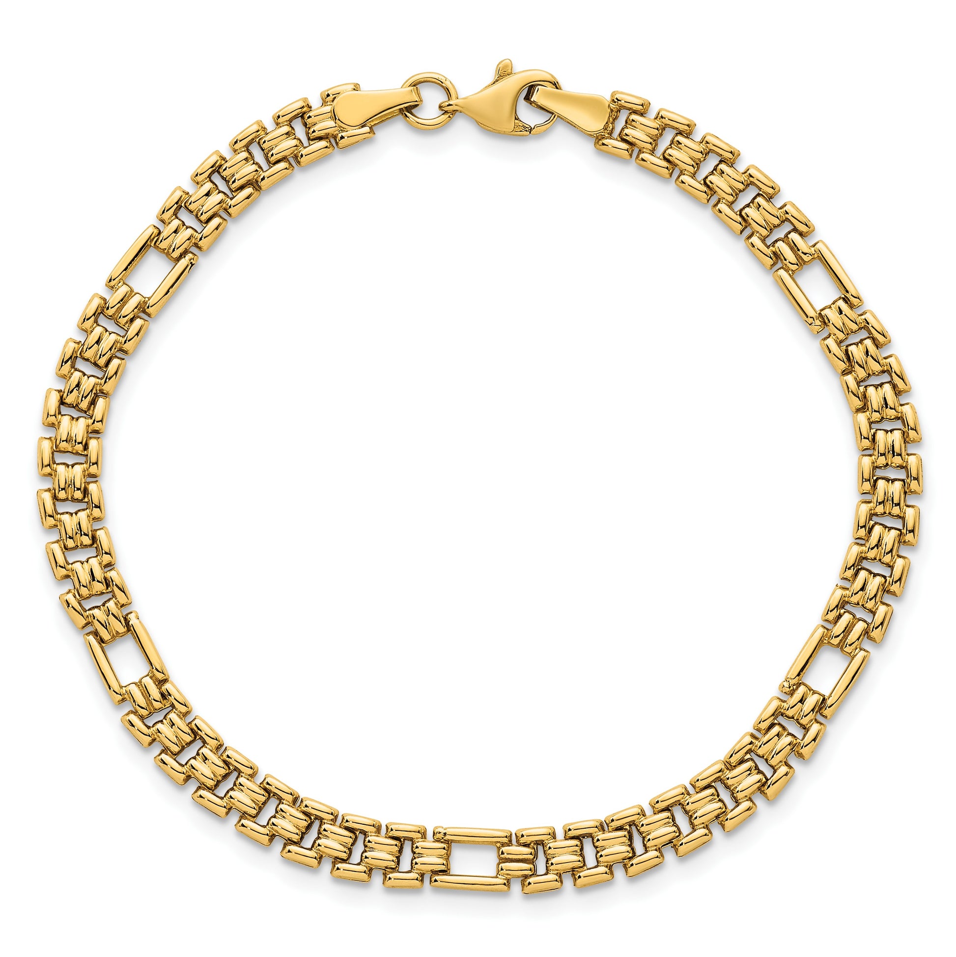 14K Polished 4.5mm Fancy Link 7.5 inch Bracelet