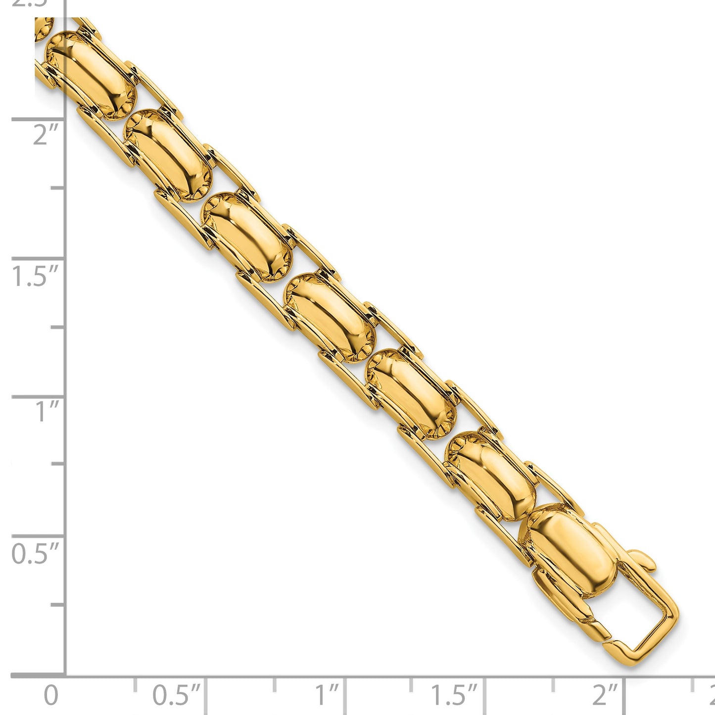 14K Polished 6.9mm Fancy Link 7.5 inch Bracelet