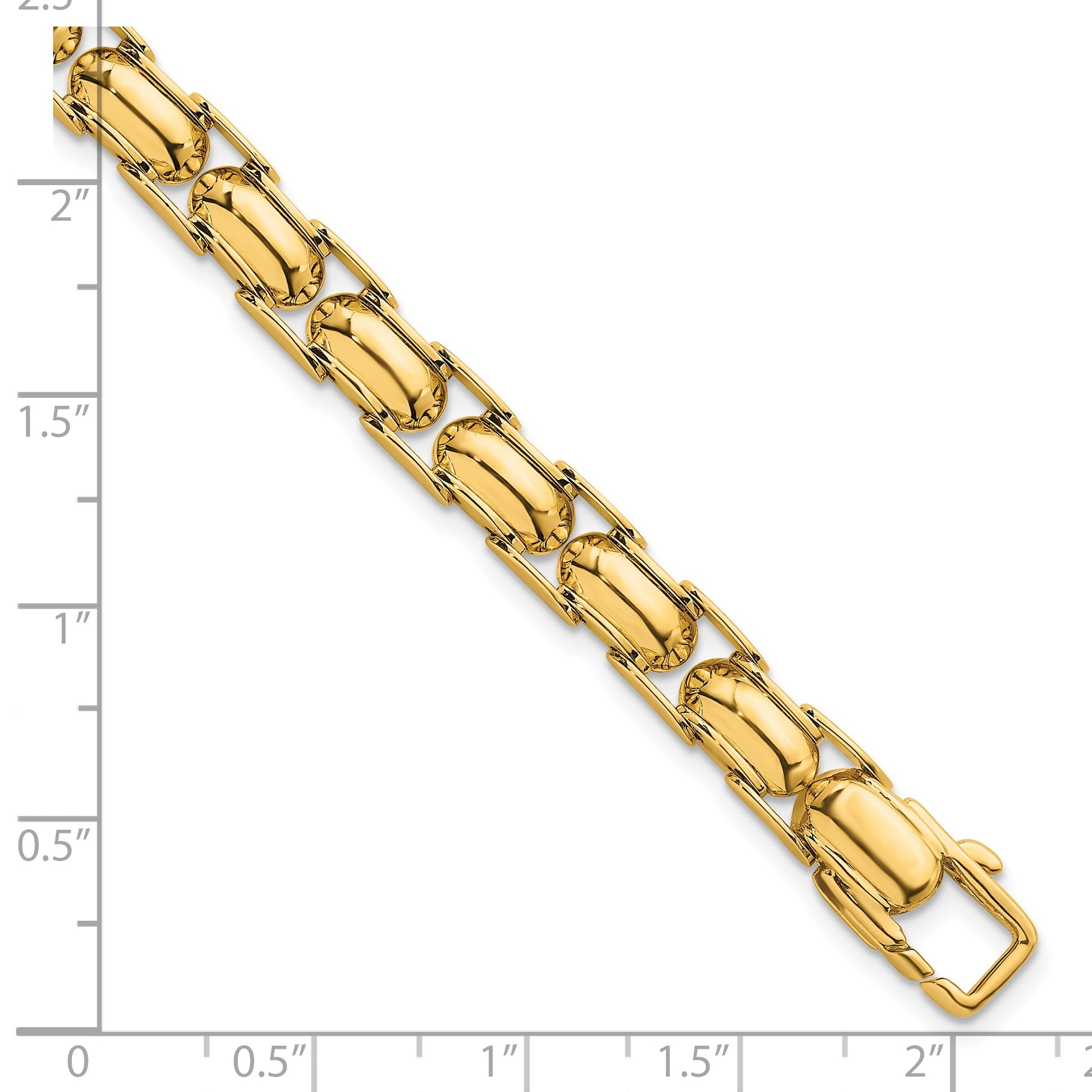 14K Polished 6.9mm Fancy Link 7.5 inch Bracelet