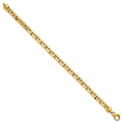 14K Polished 5.75mm Fancy Cable Link 7.5 Inch Bracelet