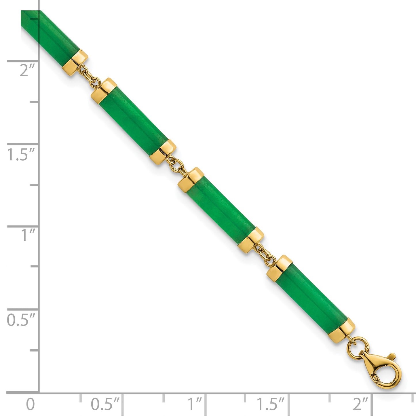 14K Polished 4.0mm Jade Bars 7 Inch Bracelet