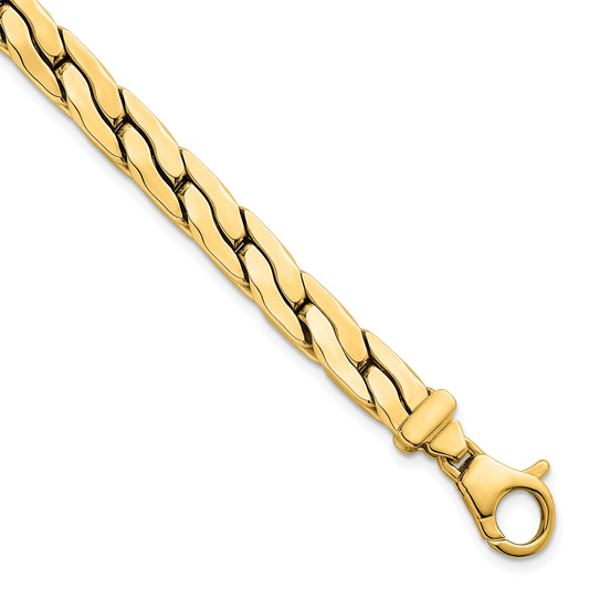 14k Polished 6.3mm Lightweight Fancy Link 7.5 inch Bracelet