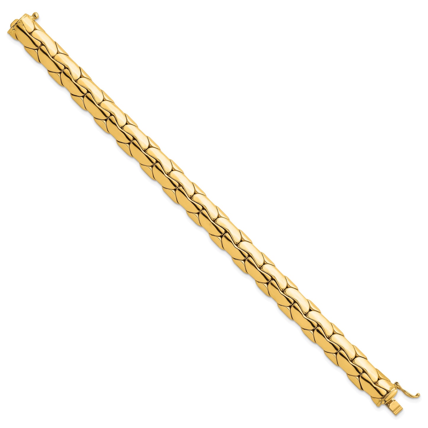 14k Polished 9.3mm Lightweight Fancy Link 7.5 inch Bracelet