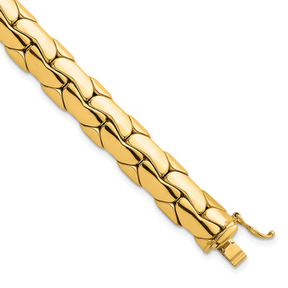 14k Polished 9.3mm Lightweight Fancy Link 7.5 inch Bracelet