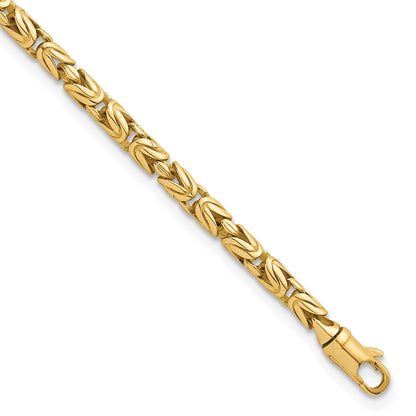 14k Polished 3mm Rounded Byzantine Link 7.5 inch Bracelet