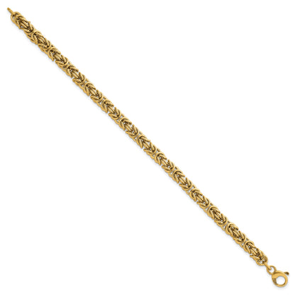 14K Polished 5.75mm Fancy Rounded Byzantine Link 7.5 inch Bracelet