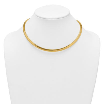 14k Polished 6.1mm Woven Mesh 17 inch Necklace