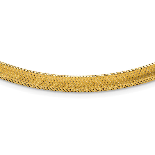 14k Polished 6.1mm Woven Mesh 17 inch Necklace