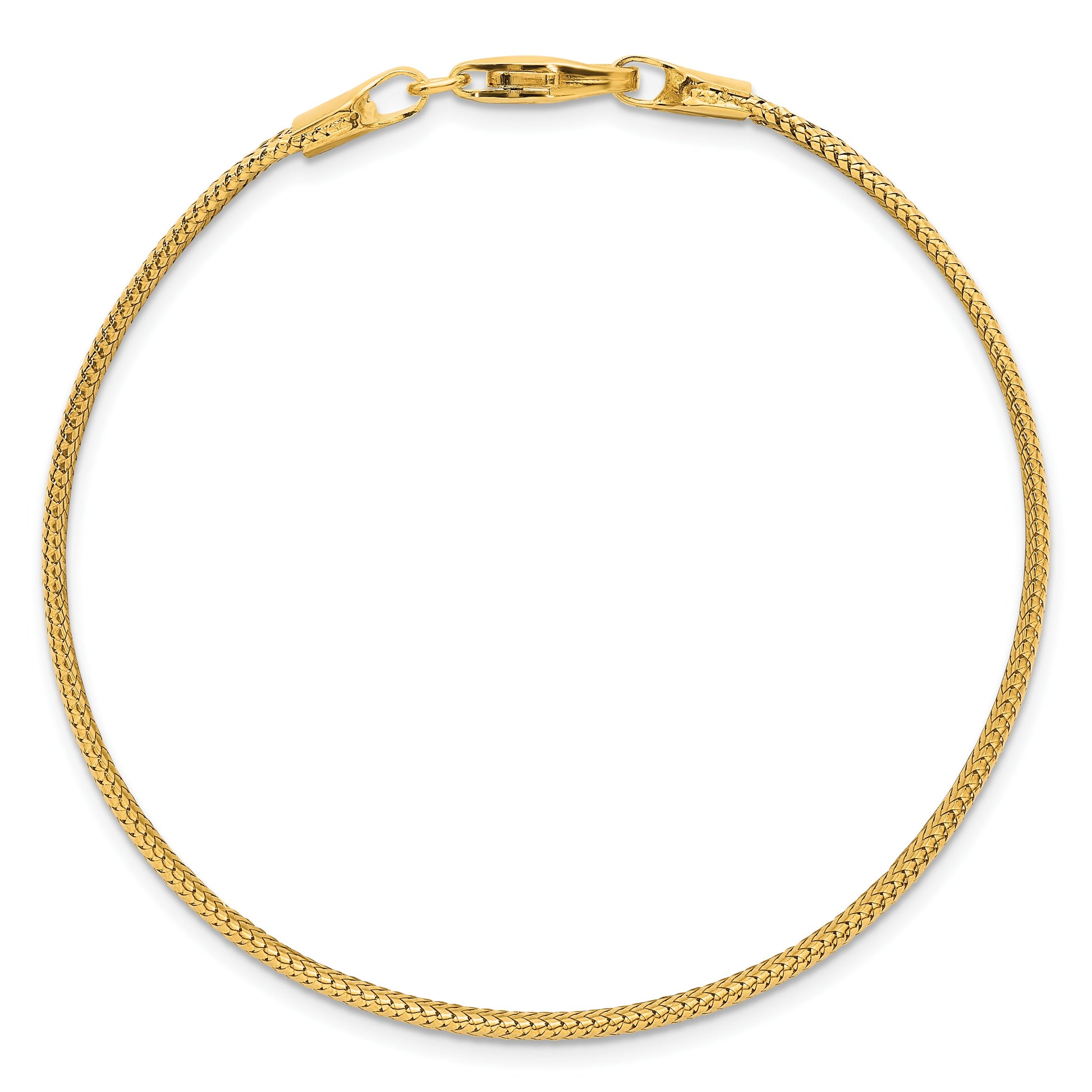 14k Polished 6.1mm Woven Mesh 7.5 inch Bracelet