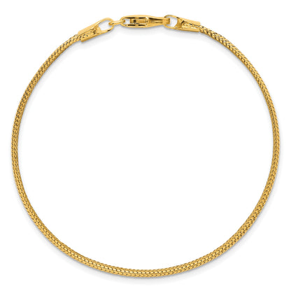 14k Polished 6.1mm Woven Mesh 7.5 inch Bracelet