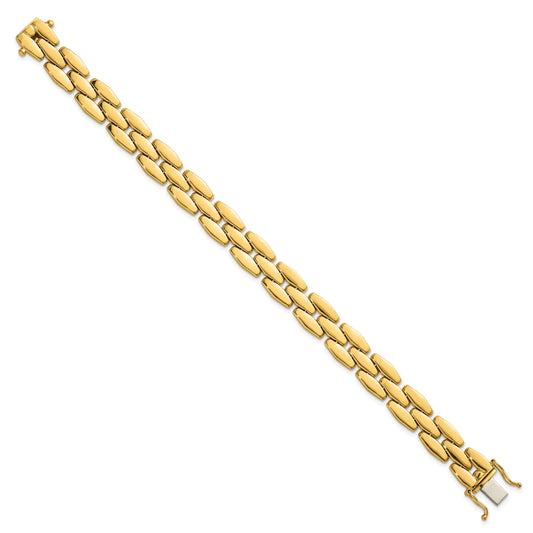 14k Polished 10.8mm Fancy Link 7.5 inch Bracelet