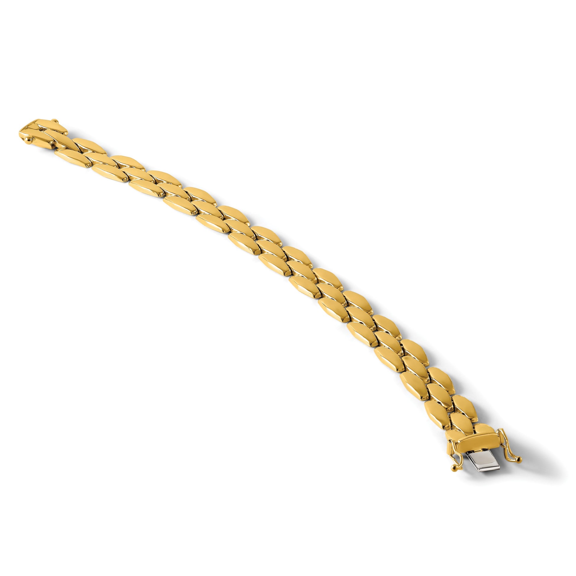 14k Polished 10.8mm Fancy Link 7.5 inch Bracelet
