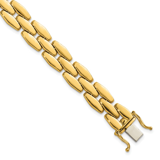 14k Polished 10.8mm Fancy Link 7.5 inch Bracelet