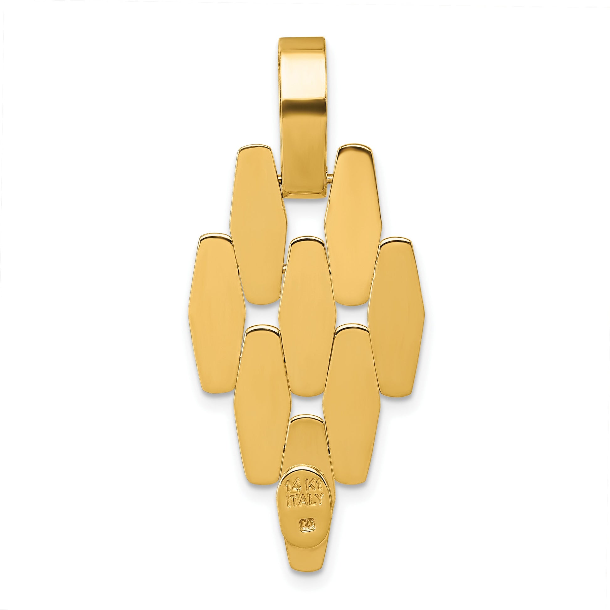 14k Polished Fancy Link Geometric Dangle Pendant