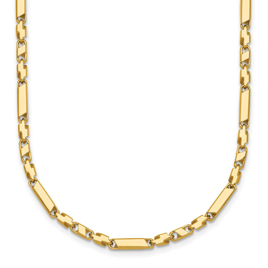 14k Polished Fancy Bar Link 19.75 inch Necklace