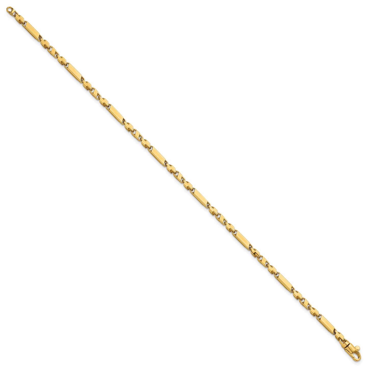 14k Polished Fancy Bar Link 8 inch Bracelet