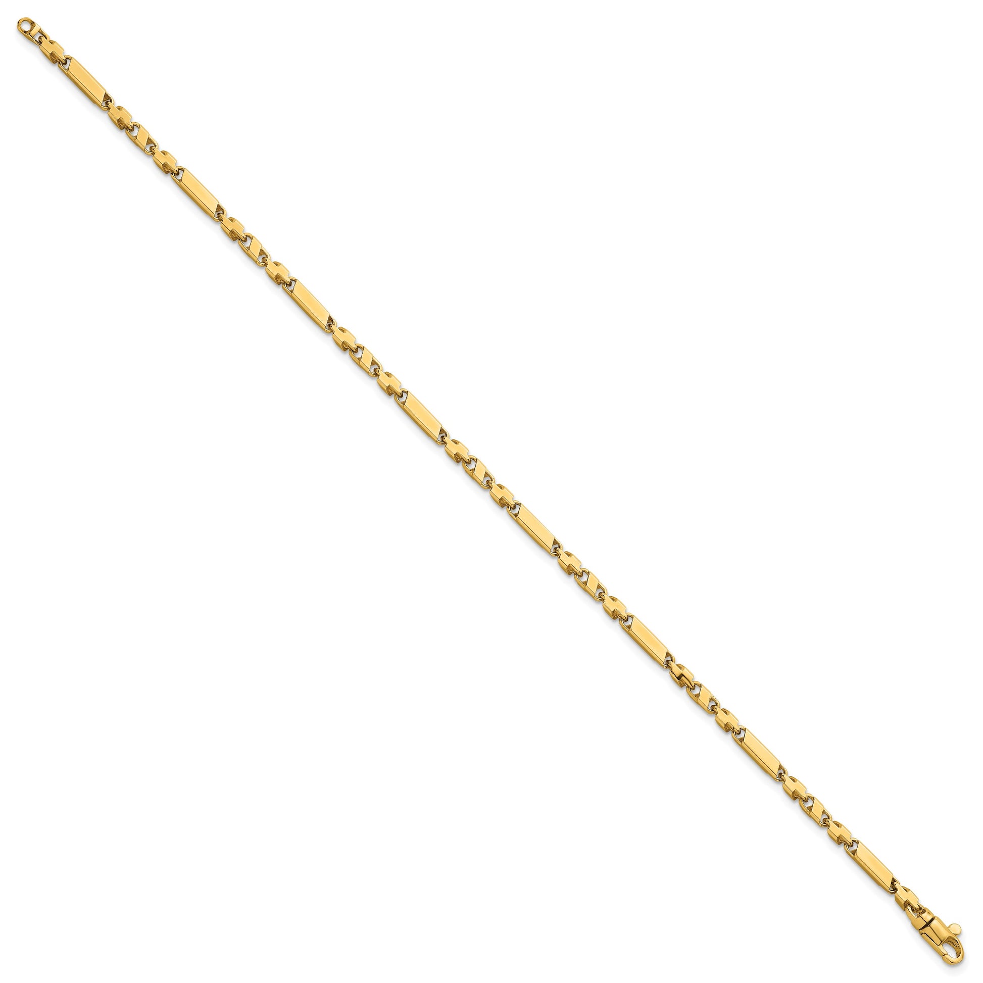 14k Polished Fancy Bar Link 8 inch Bracelet