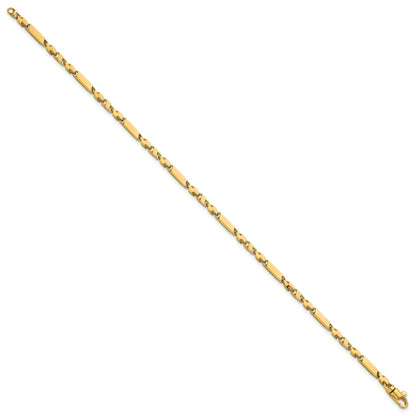 14k Polished Fancy Bar Link 8 inch Bracelet