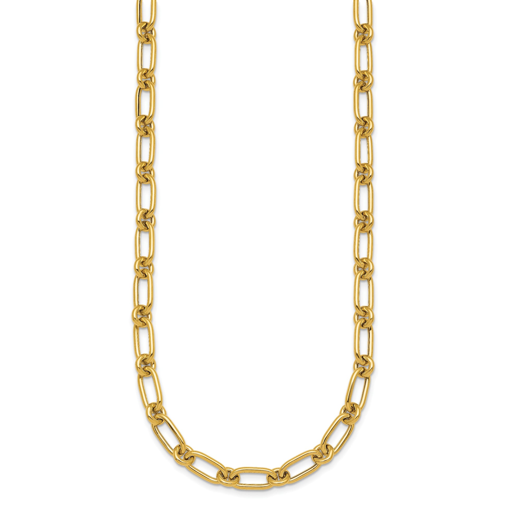 14k Polished 6mm Oval and Circle Link 18 inch Necklace