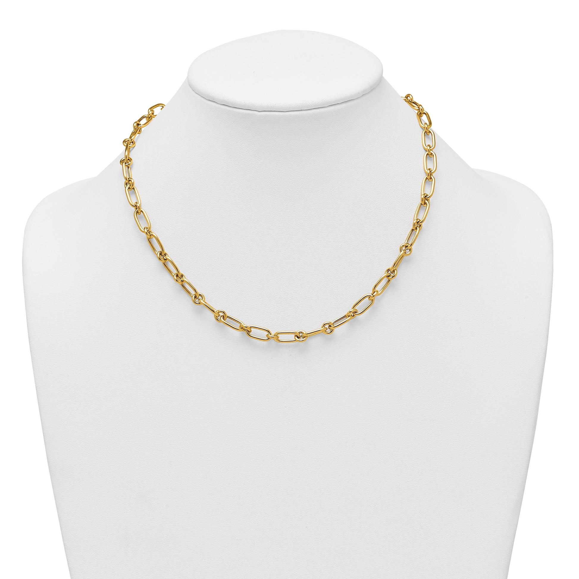 14k Polished 6mm Oval and Circle Link 18 inch Necklace