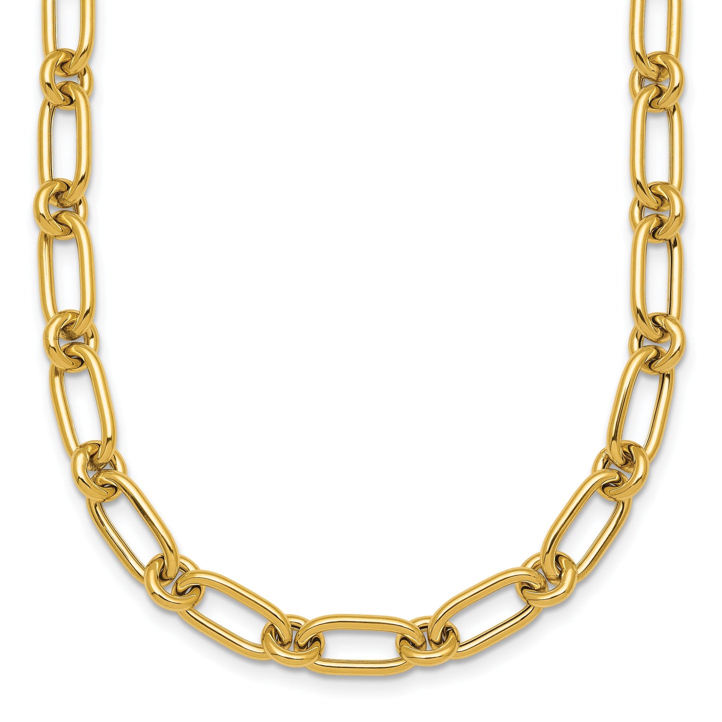 14k Polished 6mm Oval and Circle Link 18 inch Necklace