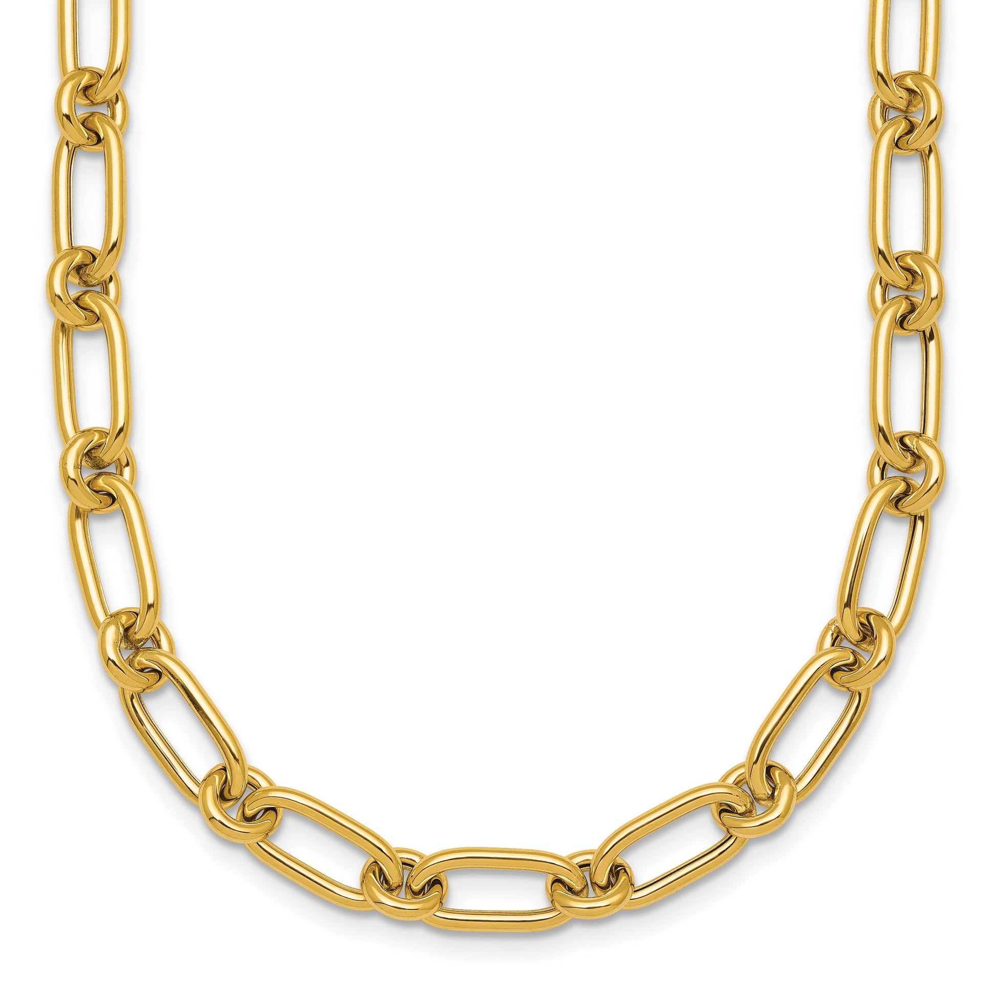 14k Polished 6mm Oval and Circle Link 18 inch Necklace