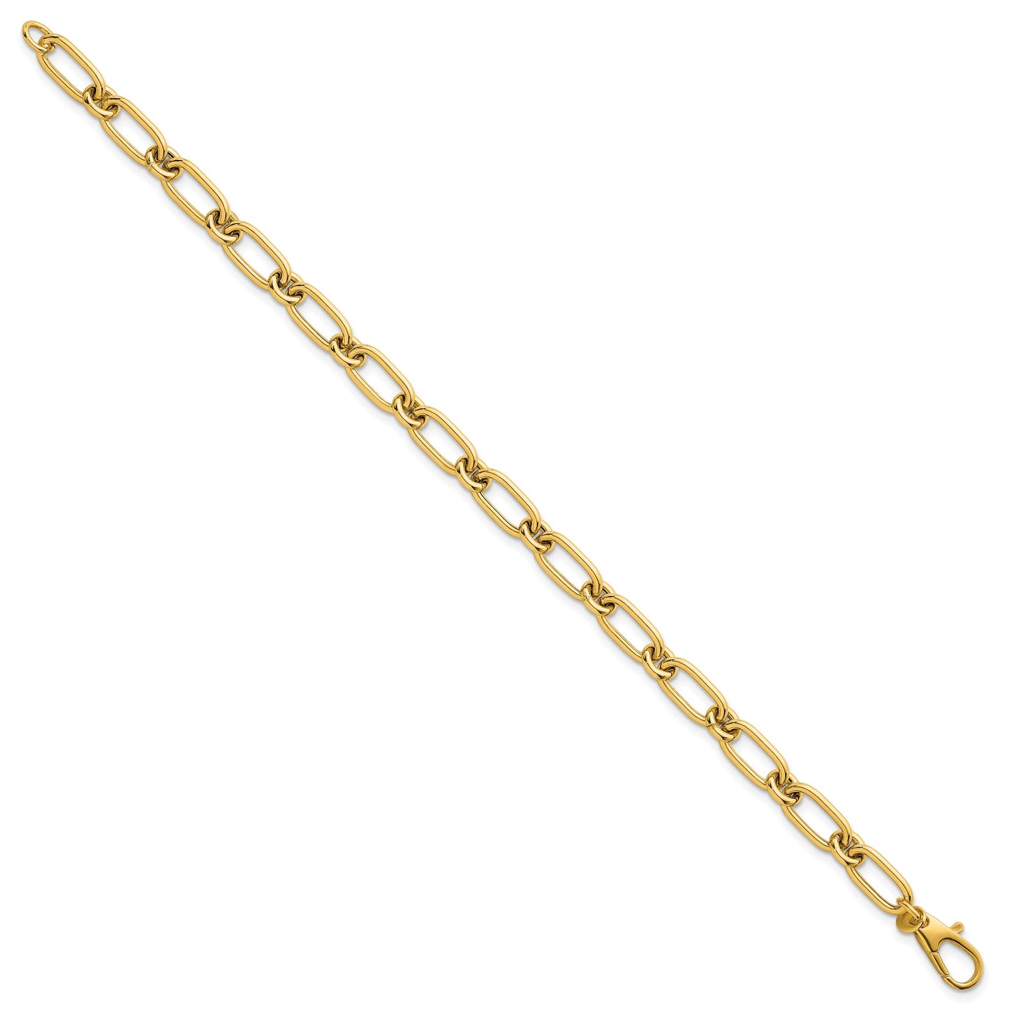 14k Polished 6mm Oval and Circle Link 7.5 inch Bracelet