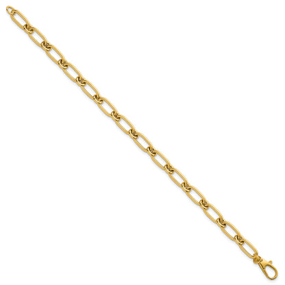 14k Polished 6mm Oval and Circle Link 7.5 inch Bracelet