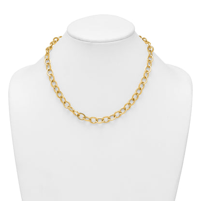 14k Polished 9mm Round Cable Chain 18 inch Necklace