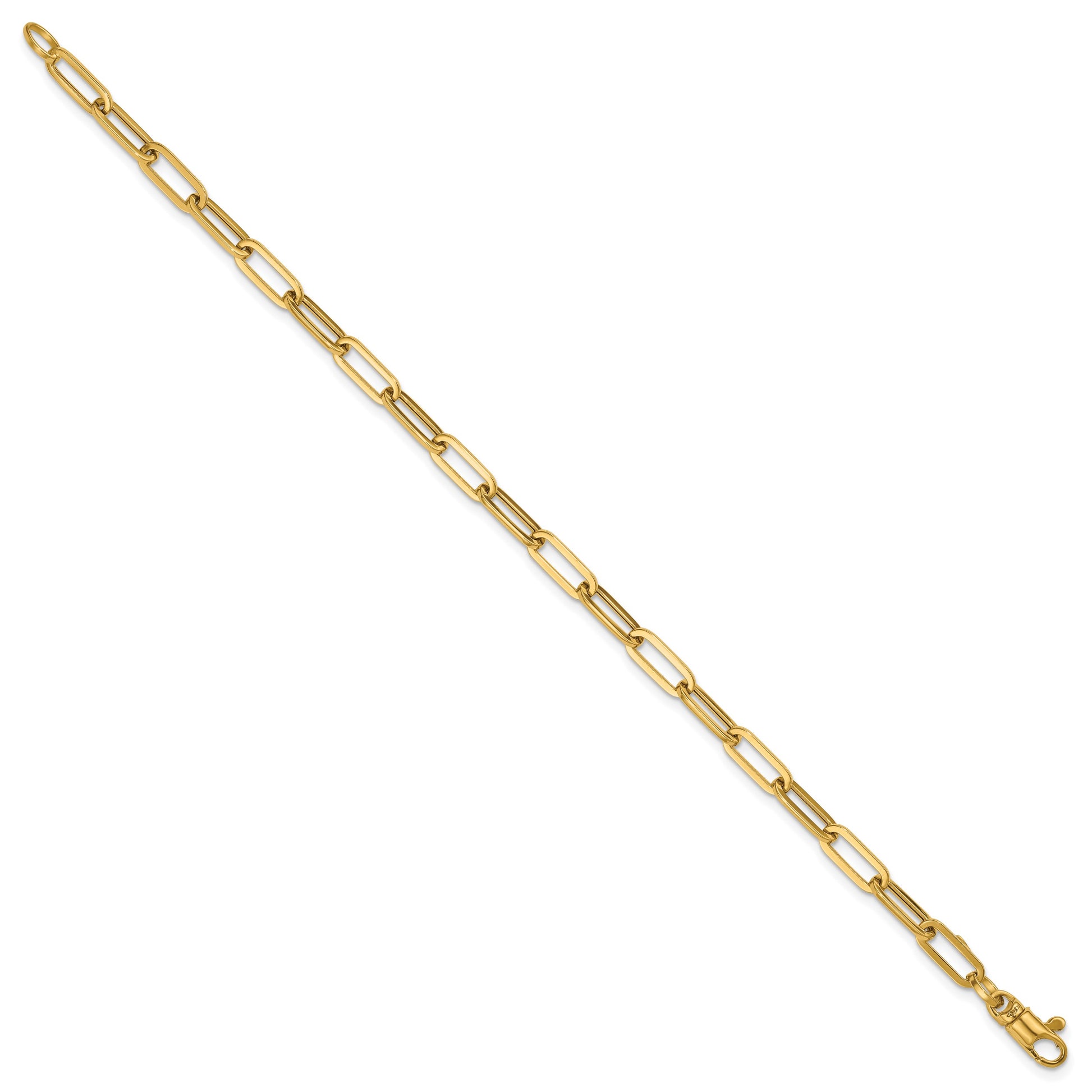 14k Polished 4mm Paperclip Link 18 inch Necklace