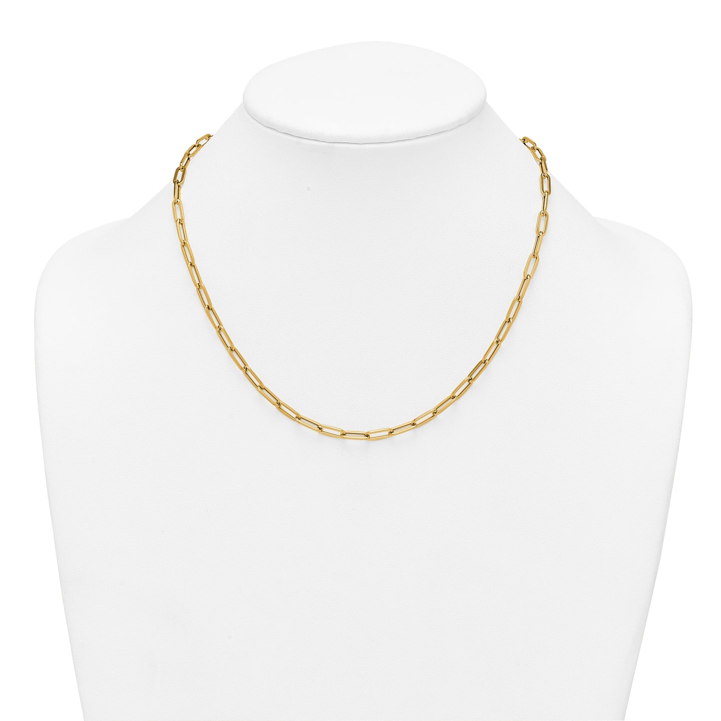 14k Polished 4mm Paperclip Link 18 inch Necklace
