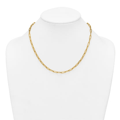 14k Polished 4mm Paperclip Link 18 inch Necklace