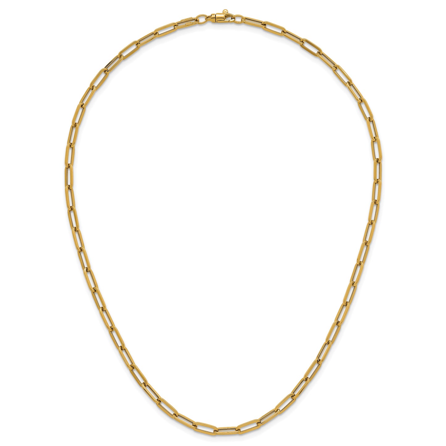 14k Polished 4mm Paperclip Link 18 inch Necklace