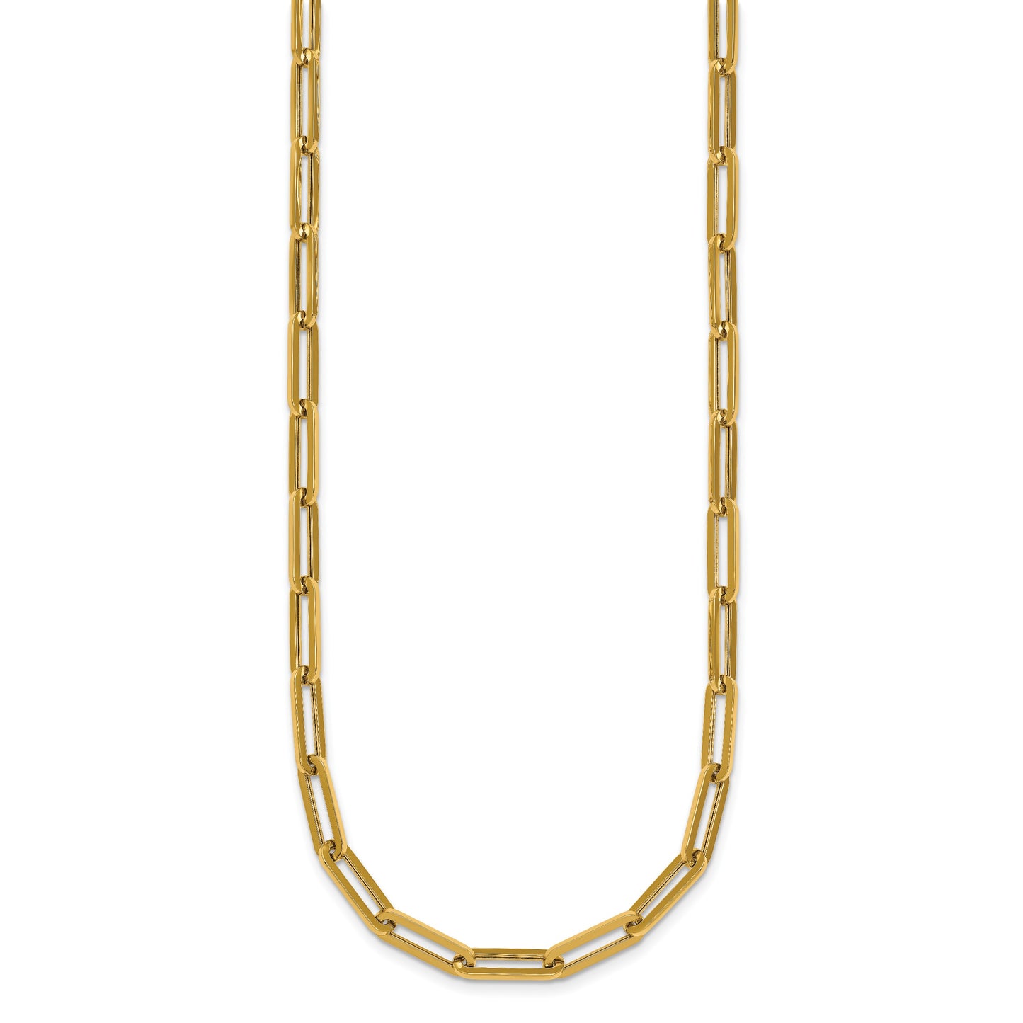 14k Polished 4.3mm Paperclip Link 18 inch Necklace