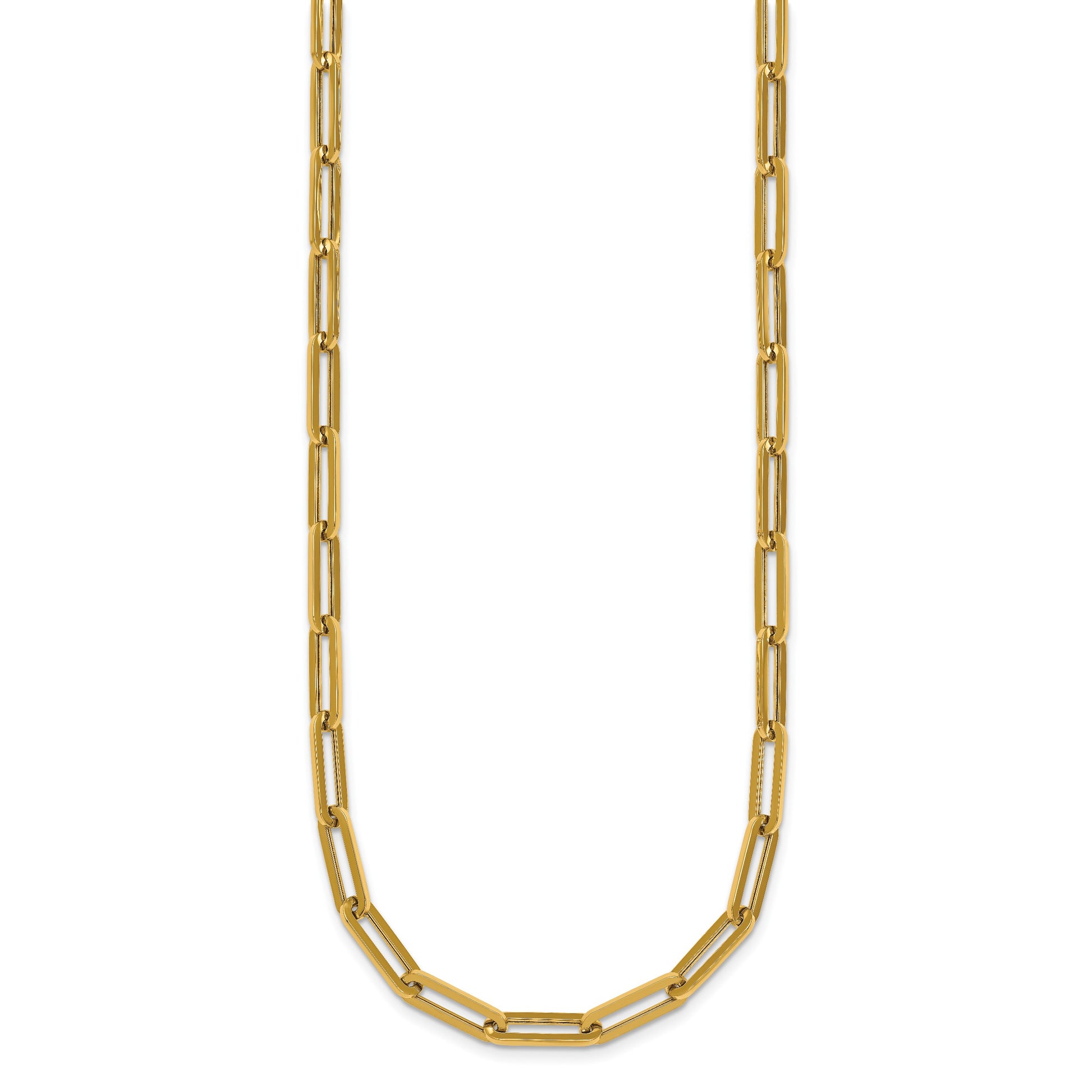 14k Polished 4.3mm Paperclip Link 18 inch Necklace